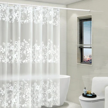 1 Ks Kvetinový Vzor Sprchový Záves Transparentné PEVA Nepremokavé Kúpeľňa Opony Veľké Veľkosti pre Vaňa na Kúpanie Kryt s Háčikmi
