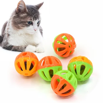 10pcs Cat Hračka Interaktívna Loptu s Bell Plastových Hračiek pre Mačky Jingle Gule Vrhnú Chase Hrkálka Guľa Hračky Náhodné Farby domáce zvieratá