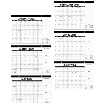 2024 Anglický Nástenný Kalendár Desktop Úrad Visí Jemné Mesačné Plánovanie Papiera Denné Domov Príslušenstvo Domácnosť