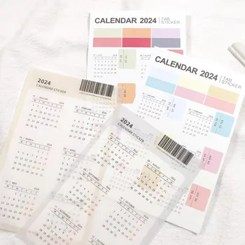 2024 Kalendár Index Nálepky 366 Dní DIY Vestník Známky Plánovač Label Nálepka Notebook Dekorácie kórejský kancelárske potreby