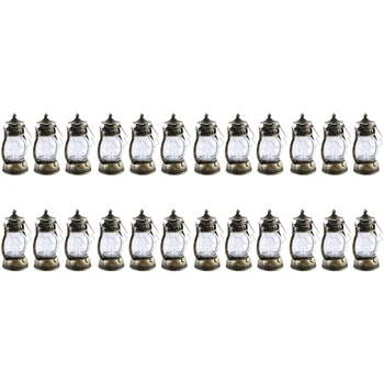24 Ks Mini Svietidlo Dekoratívne S LED Sviečka Vintage Svietidlo Závesné Sviečky Lampy batériové Svietidlo Medi