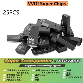 25Pcs VVDI Super Čip XT27A01 XT27A66 Transpondér Pre ID46/40/43/4D/8C/8A/T3/47 Na VVDI2 VVDI Mini Kľúčový Nástroj