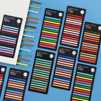 300Pcs Farbu Samolepky Transparentné Fluorescenčné Index Karty Vlajky Sticky Note Papiernictvo Deti Darčeky Školy Kancelárske potreby