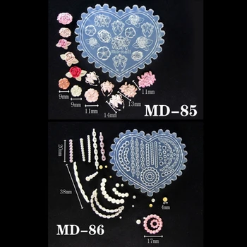3D Reťazca Pearl Flower Nail Art Silikónové Formy Zmes Dekoratívne Živice Plesní