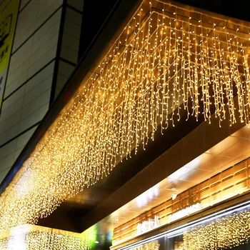 4M/8M/12M/16M//20M Vianočné Girlandy LED Cencúľ Opony String Osvetlenie Časti 0.4-0.6 m Vonkajšie Ulici Dekor Dovolenku Osvetlenie