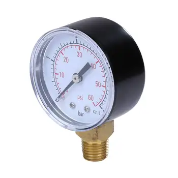 50mm Tlak Vody Meter Niť Mount Olej ukazovateľ Tlaku Kompresor Manometer Tester 0-4bar 0-60psi BSPT