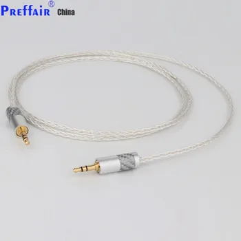 8-core single crystal silver 3,5 mm Muža na 3.5 mm Muž Stereo Audio Hifi Audio kábel auto AUX drôt skok kábel