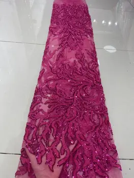 Africké francúzskej Čipky Textílie J-13028422 Vysoko Kvalitného Tylu Čipky s perly a flitre Svadobné Pre Nigérijský Svadobné Šaty