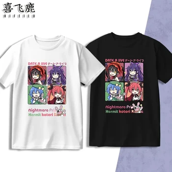 Anime DÁTUM LIVE Yatogami Tohka Kotori Itsuka T-Shirt Šortky Cosplay Kostým Muži Ženy Lete Unisex Voľné Tričko Topy