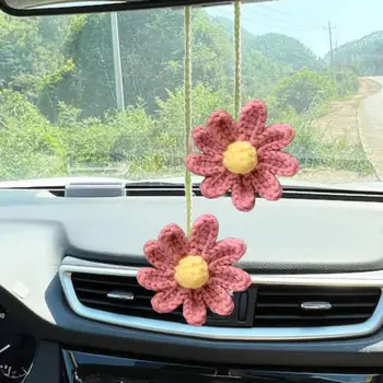 Auto Dekorácie Realistické Ručné Kvetinový Ornament Ľahko zavesiť Kúzlo na Auto Spätné Zrkadlo Jedinečný Automobilový Dekor Ručné