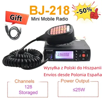 BAOJIE BJ-218 Vysoký Výkon 25W Mini Mobilný Auto Walkie Talkie UV Dual Band 136-174 & 400-470MHz FM Rádio Dopravy z Poľska, Španielska