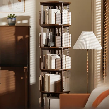 Detské rotujúce regálové domov vstupnej 360-stupeň viacpodlažné skladovanie skrinka obrázkové knihy, stojan jednoduchá obývacia izba
