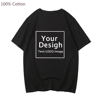 DIY T-shirt Prispôsobiť Dizajn 100% Bavlny O-Neck Tee Muži Ženy Nadrozmerné Tees Streetwear Top Príležitostné Letné Harajuku tričká