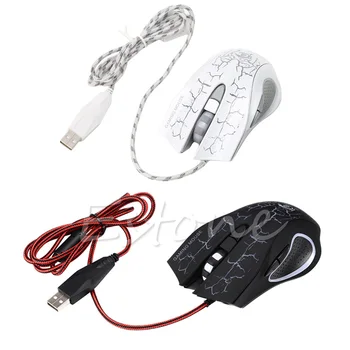 E9LB Hernej Myši 6 Tlačidlá LED Optické Myši USB 5500DPI RGB pre Pro Gamerx