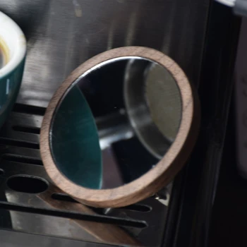 Espresso Výstrel Zrkadlo na Bezodnej Portafilter Otočný Dreva Objektív Prietok Pozorovanie Reflexné Zrkadlo pre Kaviareň