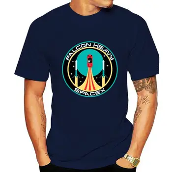 Falcon Heavy Priestor X Patch T-Shirt Elon Musk SpaceX Tee Tričko Krátky Rukáv S-