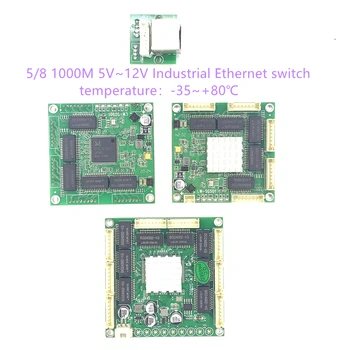 GIGABit 8port switch10/100/1000M 5 portový Ethernet switch integrovaný modul DC 5V 12V 1A-3A V Priemyselný Ethernet switch