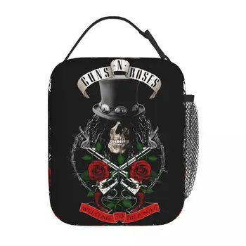 Guns N Roses Gitarista Slash Tepelne Izolované Obed Tašky Školy Vitajte V Džungli Obed Nádoby Chladiča Tepelnej Potravín Box