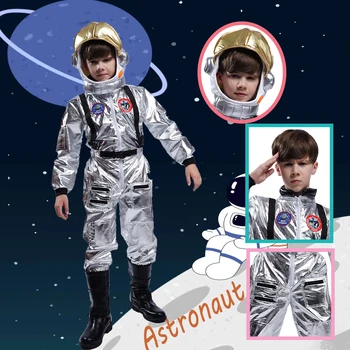 Halloween Deti Astronaut Spaceman Kostým Detský Cosplay Halloween Party Darček Šaty s Kapucňou pre Deti
