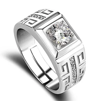 Horúce 925 Sterling Silver Crystal elegantný Pár prstene Pre Ženy, Muža, nastaviteľné Módne Svadobné Party Darček jemné Šperky