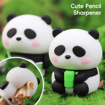 Kawaii Panda Hamburger Príručka Strúhadlo Roztomilý Silikónové Ceruzka Fréza Študent Deti Vianočný Darček Školy Kancelárske Potreby