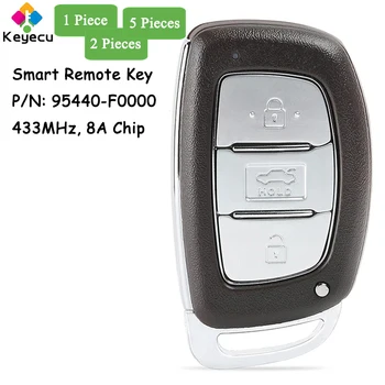 KEYECU Keyless Go Smart Diaľkové Ovládanie Auta Kľúč S 3 Tlačidlami 433MHz 8A Čip pre Nový Hyundai Elantra Fob P/N: 95440-F0000