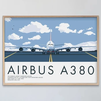 Klasické Lietadlo A380 Plagáty A Vytlačí Minimalistický Ilustrácia Plátno na Maľovanie na Stenu Umenia pre Obývacia Izba Domov Nástenné Dekorácie