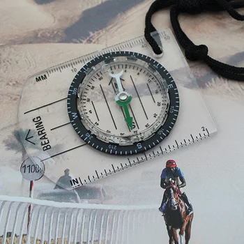 Kompas Profesionálne Outdoor Camping, Turistika Akryl Kompas Multifunkčné Transparentné Cestovné Vojenský Kompas Nástroje Survival Kit