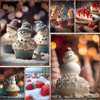 Kovov Cín Prihlásiť Vintage Známky Strom Vianočné Cupcakes Prihlásiť Vianočné Prihlásiť Santa Wall Art Dovolenku Dekor Retro Stenu Decor Tin Prihlásiť