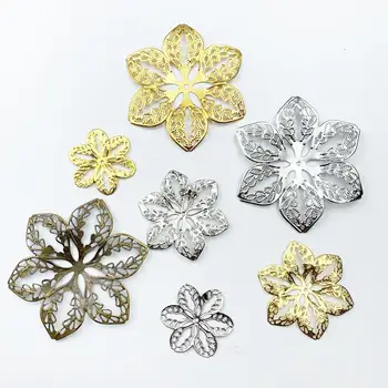 Kovové Filigránske Kvety Šperky Príslušenstvo DIY Komponenty poznatky Pre DIY Šperky
