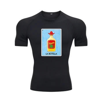 La Botella Mexickej Kartová Hra Fľaša Tequily Sombrero Premium T-Shirt UniqueDesign Topy T Shirt Roztomilý Bavlna Mužov Tričko