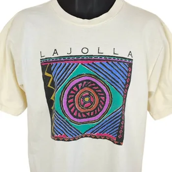 La Jolla T Shirt Mens, Veľkosť Large Vintage 90. rokov Umenia v San Diegu, Kalifornia