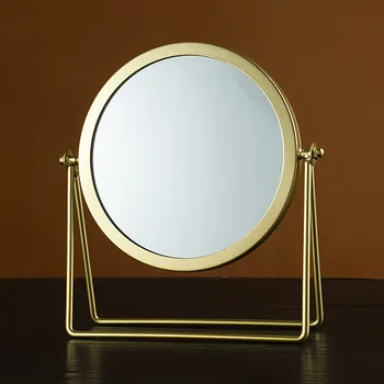 Make-Up Zrkadlo Svetlo Luxusné Retro European Metal Gold Domácej Ploche, Ploche Námestia Okrúhle Zrkadlo Zrkadlo Ubytovni Make-Up Zrkadlo
