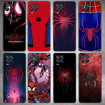 Marvel SpiderMan Logo Telefón Prípade Oppo Realme 8 C21Y GT Neo 2 Pro 3 8i 7 9 Master C11 6 C12 C35 C21 C3 Funda jemný Čierny Kryt
