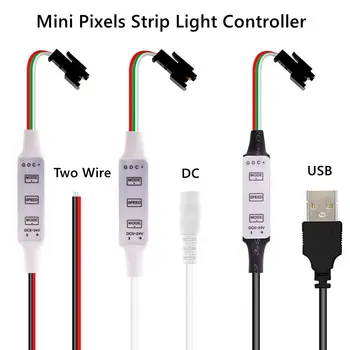 Mini LED Pixelov Pásy Svetla Radič 3Keys USB DC SP621E Hudby, Bluetooth APP Control pre WS2812b WS2811 Pixelov LED Pásy