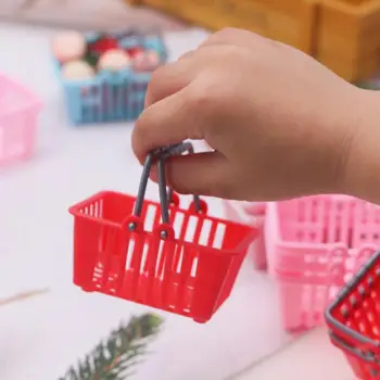 Miniatúrne Nakupovanie Očarujúce domček pre bábiky Miniatúrne Nákupné Košíky, Nádherné Supermarket Scény Výzdoba pre Deti Hračky Bábiky