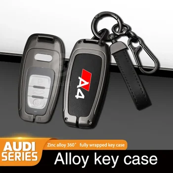 Móda Zliatiny Zinku Kľúča Vozidla Prípade Kryt, Taška Na Audi A4 S4 RS4 b5 b6 b7 2023 Vlastné LOGO Shell Fob Chránené Kľúč, Taška na Príslušenstvo