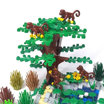 New Forest Jungle Zvieratá, Opice Šimpanz Pastorálna MOC Farma, Ranč Scény Stavebné kamene, Tehly Hračky Kompatibilné S LEGO