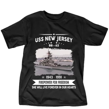 Námorníctvo Veterán Hrdý,USS New Jersey BB 62 Battleship Grafické . Letné Bavlna Krátky Rukáv O-Krku MensPrinted Tričko S-3XL