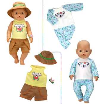 Oblečenie pre bábiku fit 43 cm Hračky pre deti narodené bábiky oblečenie príslušenstvo Cartoon karty oblečenie, šaty, topánky