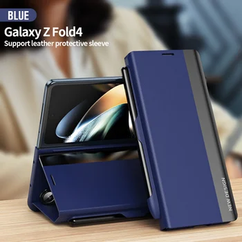 Pre Samsung Galaxy Z Fold2 Z Fold 2 3 4 Z Zložiť 3 Smart Vymazať Zobrazenie Flip Stojan PU Kožené puzdro Úplný Ochranný Kryt s Perom Slot
