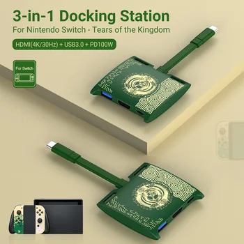 Prepínač Dock Prenosné TV Dock s 4K HDMI, USB 3.0 Port a PD 100W Rýchle Nabitie pre Nintendo Prepínač Pary Palube MacBook Pro/Vzduch
