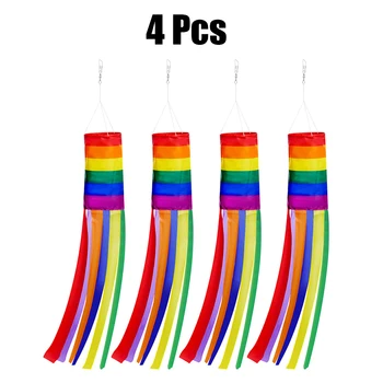 Rýchle Dodanie, 100% Polyester Gay Pride LGBTQ Rainbow Vietor Ponožka Pre Domáce Dekorácie Priemer 13 cm Chvost 30+70 cm 4pcs