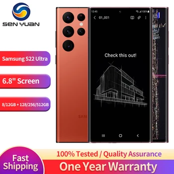 Samsung Galaxy S22 Ultra S908U1 5G Pôvodné Mobil 6.8