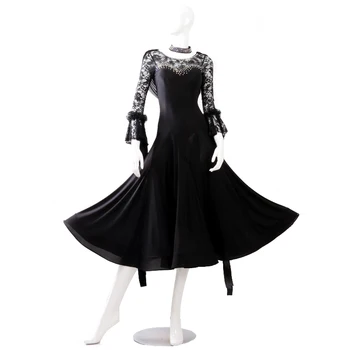 Spoločenský Štandard Tanečné Šaty čipky Valčík Tanečnej Súťaže Šaty profesionálna tanečná Sála Tanečné Šaty žien LXT554 čierna