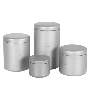 Titán Čaj Caddy Korenie Jar Mini Kanister Ultralight Prenosné Tin Jar na Čaj Káva 35/80/120/200 ml Skladovanie Môže