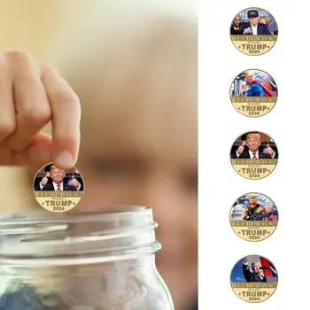 Trump Mince Pozlátené Trump Peniaze Prezidentské Kampane 2024 Pamätné Mince Výzvou Mince Mince Zber Domov