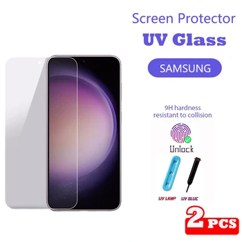 UV Tvrdeného Skla Pre Samsung Galaxy S22 S23 S21 S20 Ultra FE S10 5G E S9 Plus Screen Protector Film Na Vedomie, 20 Ultra 10 9 Plus