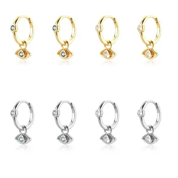 Veľkoobchod Zlé Oko Modré Jasné, Zirkón Piercing 8 mm Drop Náušnice pre Ženy Šperky 2022 TrendFashion IN Ear Šperky Pendientes