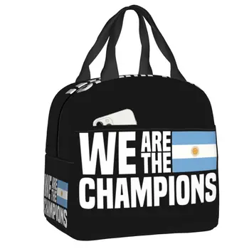 Vlajka Argentína Lunch Box pre Ženy Resuable Nepresakuje Tepelnej Chladnejšie Potravín Izolované Argentínsky Futbal Obed Taška Úrad Práce